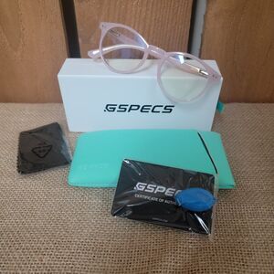 Gspecs Blue Light Filtering Computer Glasses Pink Frame, Anti-Glare Protection